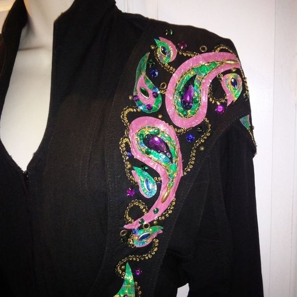 Vintage Embellished IIF 1980's Jumpsuit Size 8 Retro Holiday Christmas - Picture 8 of 15